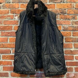 Black Faux Fur Lined Vest